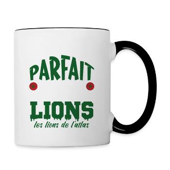 Maroc Football | supporter de Maroc foot - Mug contrasté - blanc/noir - Droite