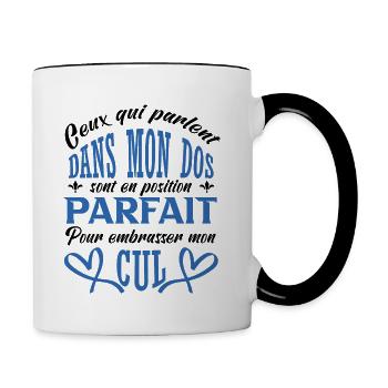 Embrasser mon cul - Mug contrasté - blanc/noir - Droite