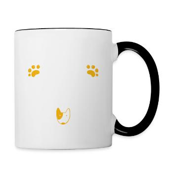 Aujourd'hui je parle seulement à mon chien - Mug contrasté - blanc/noir - Droite