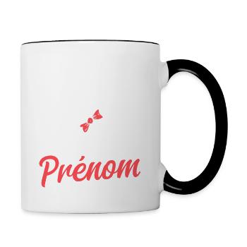 j'peux pas mon chien veut pas prénom - Mug contrasté - blanc/noir - Droite