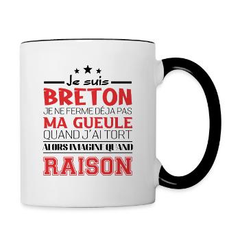 Je suis Breton - Mug contrasté - blanc/noir - Droite
