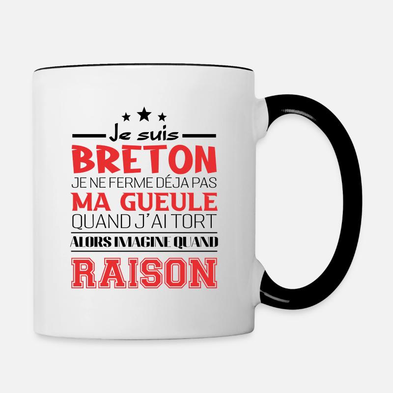 Je suis Breton - Mug contrasté - blanc/noir