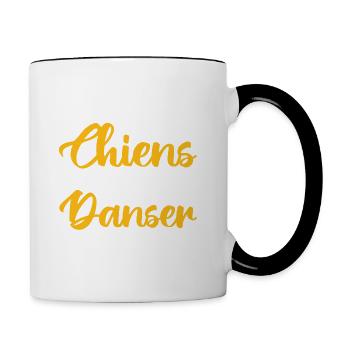 une vie sans chien c'est comme danser sans musique - Mug contrasté - blanc/noir - Droite