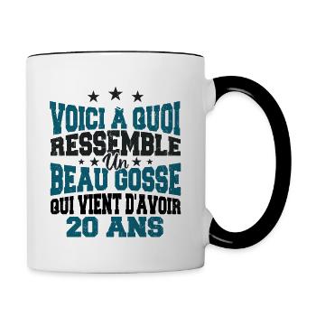 Voici à Quoi Ressemble Un BeauGosse 20 ans, Cadeau - Mug contrasté - blanc/noir - Droite