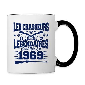 Chasseur légendaire nées en 1969 anniversaire - Mug contrasté - blanc/noir - Droite