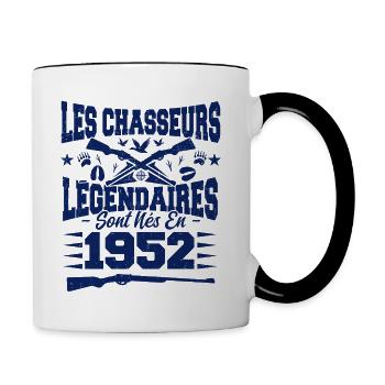 Chasseur légendaire nées en 1952 anniversaire - Mug contrasté - blanc/noir - Droite
