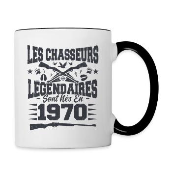 Chasseur légendaire nées en 1970 anniversaire - Mug contrasté - blanc/noir - Droite