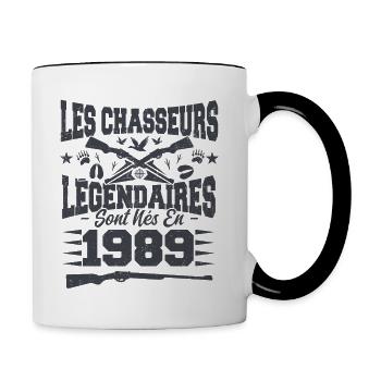 Chasseur légendaire nées en 1989 anniversaire - Mug contrasté - blanc/noir - Droite