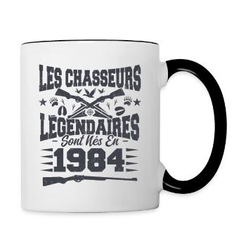 Chasseur légendaire nées en 1984 anniversaire - Mug contrasté - blanc/noir - Droite