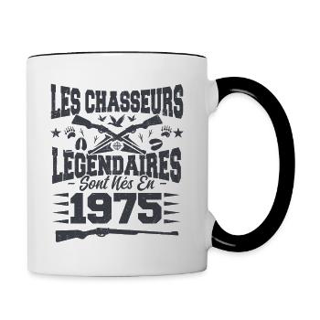Chasseur légendaire nées en 1975 anniversaire - Mug contrasté - blanc/noir - Droite