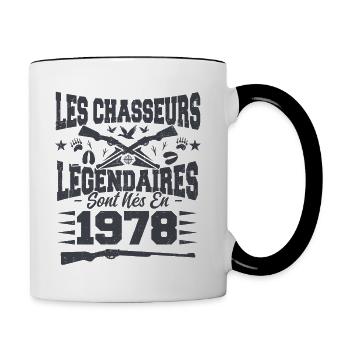Chasseur légendaire nées en 1978 anniversaire - Mug contrasté - blanc/noir - Droite