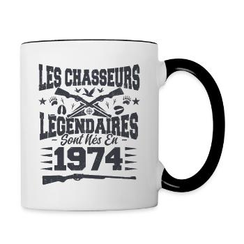 Chasseur légendaire nées en 1974 anniversaire - Mug contrasté - blanc/noir - Droite