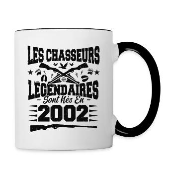 Chasseur légendaire nées en 2002 anniversaire - Mug contrasté - blanc/noir - Droite