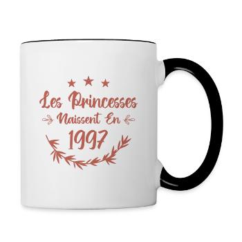 Les princesses naissent en 1997 - Mug contrasté - blanc/noir - Droite