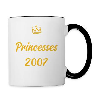 Les Vraies Princesses Sont Nées En 2007 - Mug contrasté - blanc/noir - Droite