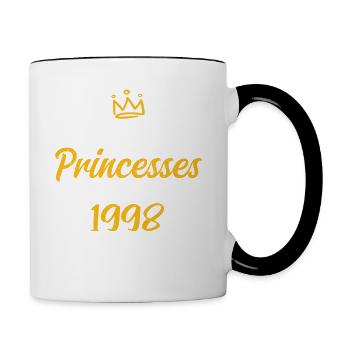 Les Vraies Princesses Sont Nées En 1998 - Mug contrasté - blanc/noir - Droite