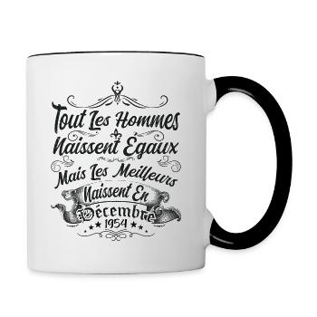 les meilleurs naissent en décembre / Décembre 1954 - Mug contrasté - blanc/noir - Droite