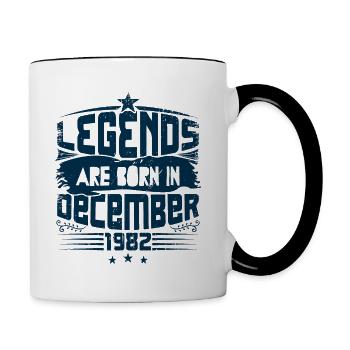 Legends Are Born In December 1982 - Mug contrasté - blanc/noir - Droite