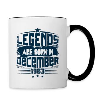 Legends Are Born In December 1983 - Mug contrasté - blanc/noir - Droite
