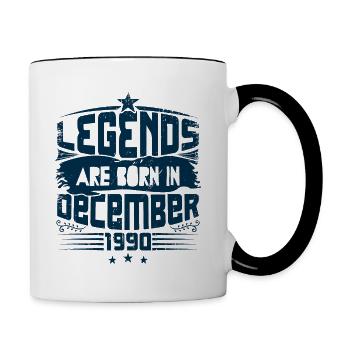 Legends Are Born In December 1990 - Mug contrasté - blanc/noir - Droite