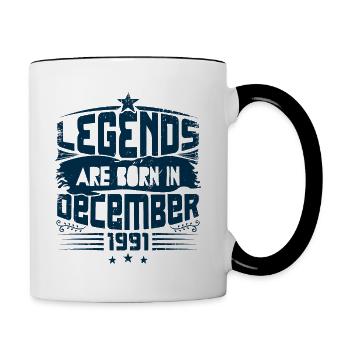 Legends Are Born In December 1991 - Mug contrasté - blanc/noir - Droite