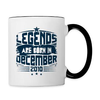 Legends Are Born In December 2010 - Mug contrasté - blanc/noir - Droite