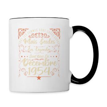 Légendes Sont Nées En Décembre 1954 édition limité - Mug contrasté - blanc/noir - Droite