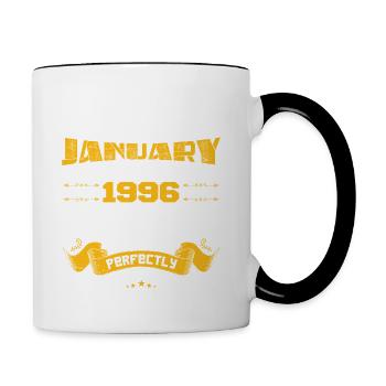 Legends were born in January 1996 - Contrasting Mug - white/black - Right