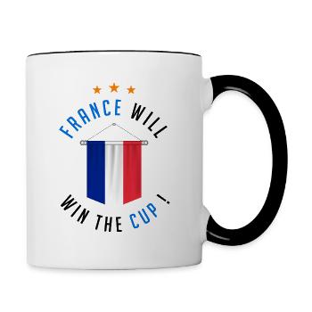 Frankreich wird den Pokal gewinnen! - Tasse zweifarbig - Weiß/Schwarz - Rechts