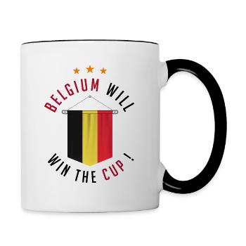 Belgium Will Win The Cup ! - Mug contrasté - blanc/noir - Droite