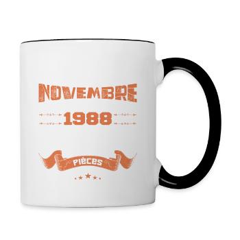 Novembre 1988 - Mug contrasté - blanc/noir - Droite