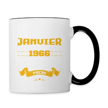JANVIER 1966 | ORIGINAL PIÈCES - Mug contrasté - blanc/noir - Droite