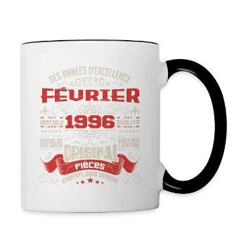 Février 1996 | Des Années D'excellence - Mug contrasté - blanc/noir - Droite