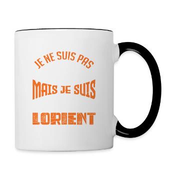 Cadeau Supporter Lorient Foot | Lorientais - Mug contrasté - blanc/noir - Droite