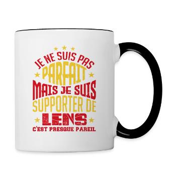 Cadeau Supporter Lens Foot | Lensois | Lensoise - Mug contrasté - blanc/noir - Droite
