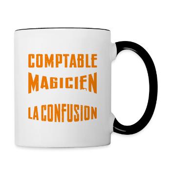 Je Suis Comptable Pas Magicien - Mug contrasté - blanc/noir - Droite