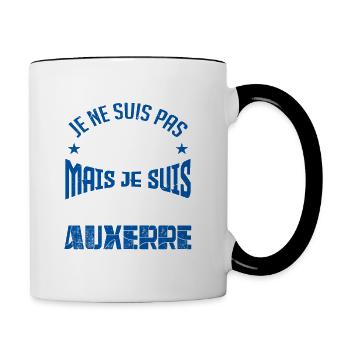 Cadeau foot auxerre supporter auxerrois - Mug contrasté - blanc/noir - Droite