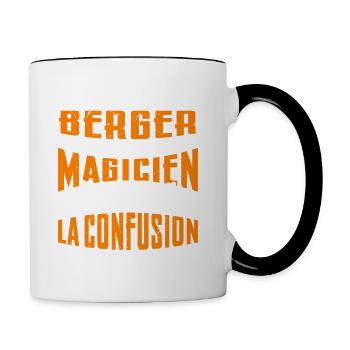 Je Suis Berger Pas Magicien - Mug contrasté - blanc/noir - Droite