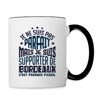 JE SUIS SUPPORTER DE BORDEAUX - Mug contrasté - blanc/noir - Droite