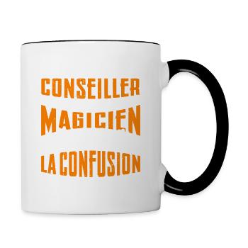Je Suis Conseiller Pas Magicien - Mug contrasté - blanc/noir - Droite