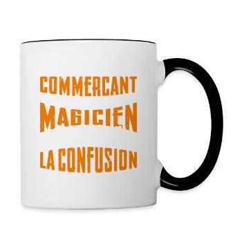 Je Suis Commerçant Pas Magicien - Mug contrasté - blanc/noir - Droite