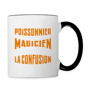 Je Suis Poissonnier Pas Magicien - Mug contrasté - blanc/noir - Droite