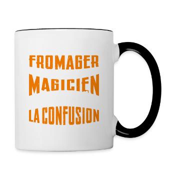 Je Suis Fromager Pas Magicien - Mug contrasté - blanc/noir - Droite