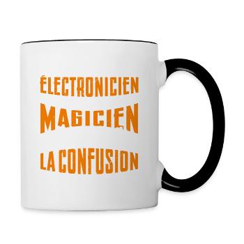 Je Suis électronicien Pas Magicien - Mug contrasté - blanc/noir - Droite