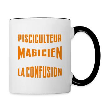 Je Suis Pisciculteur Pas Magicien - Mug contrasté - blanc/noir - Droite