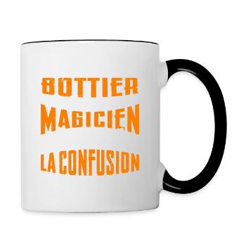 Je Suis Bottier Pas Magicien - Mug contrasté - blanc/noir - Droite