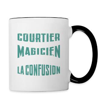Je Suis Courtier Pas Magicien - Mug contrasté - blanc/noir - Droite