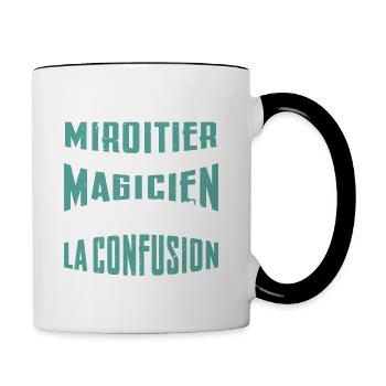 Je Suis Miroitier Pas Magicien - Mug contrasté - blanc/noir - Droite