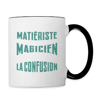 Je Suis Matiériste-coloriste Pas Magicien - Mug contrasté - blanc/noir - Droite