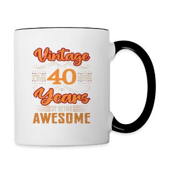 Vintage | 40 anniversaire idées cadeaux - Mug contrasté - blanc/noir - Droite